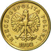 Coin, Poland, 5 Groszy, 1992, Warsaw, AU(50-53), Brass, KM:278