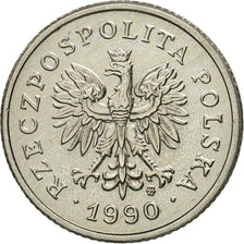 Moneda, Polonia, 20 Groszy, 1990, Warsaw, EBC+, Cobre - níquel, KM:280