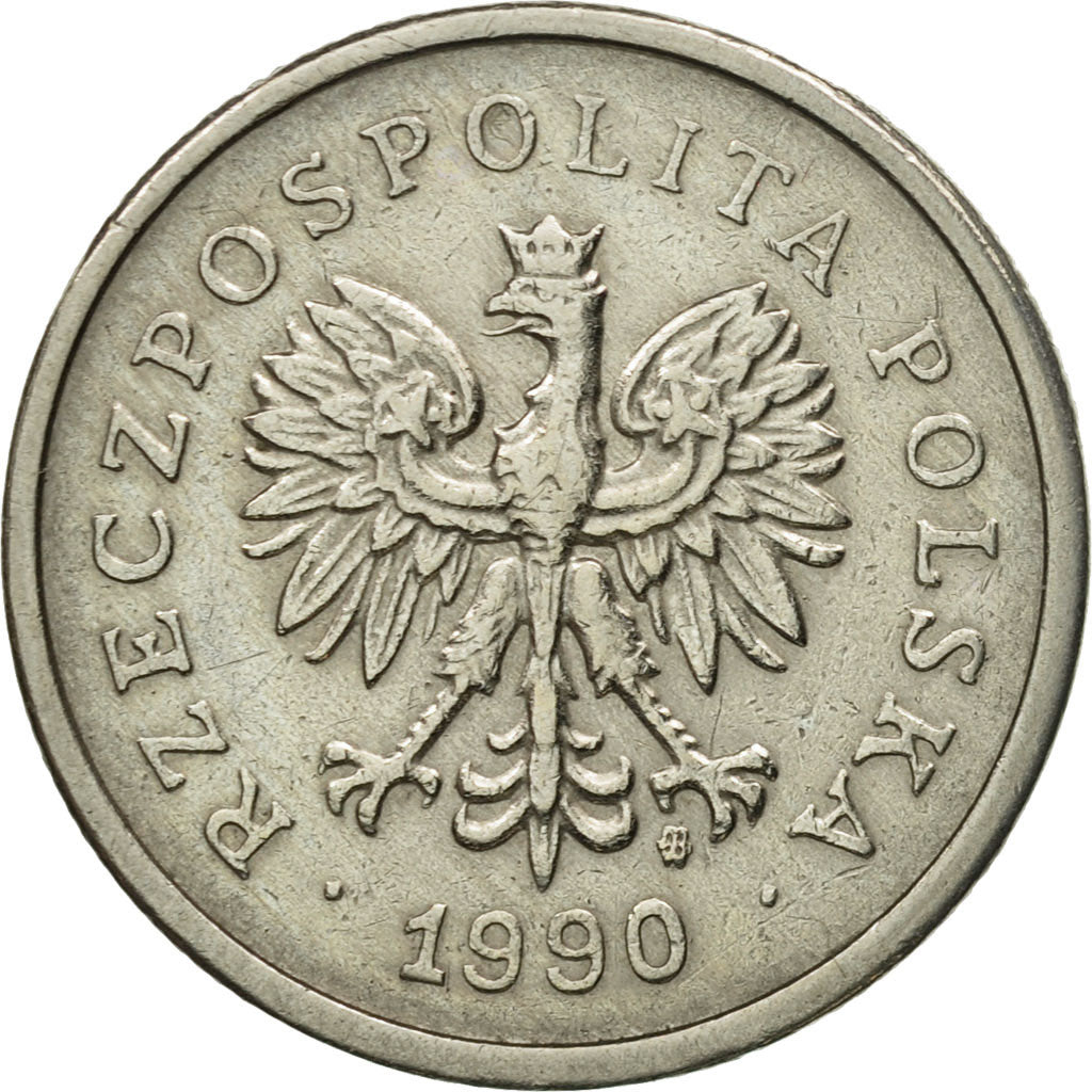 Coin, Poland, Zloty, 1990, Warsaw, EF(40-45), Copper-nickel, KM:282