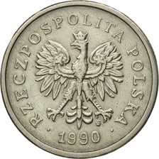 Coin, Poland, Zloty, 1990, Warsaw, EF(40-45), Copper-nickel, KM:282