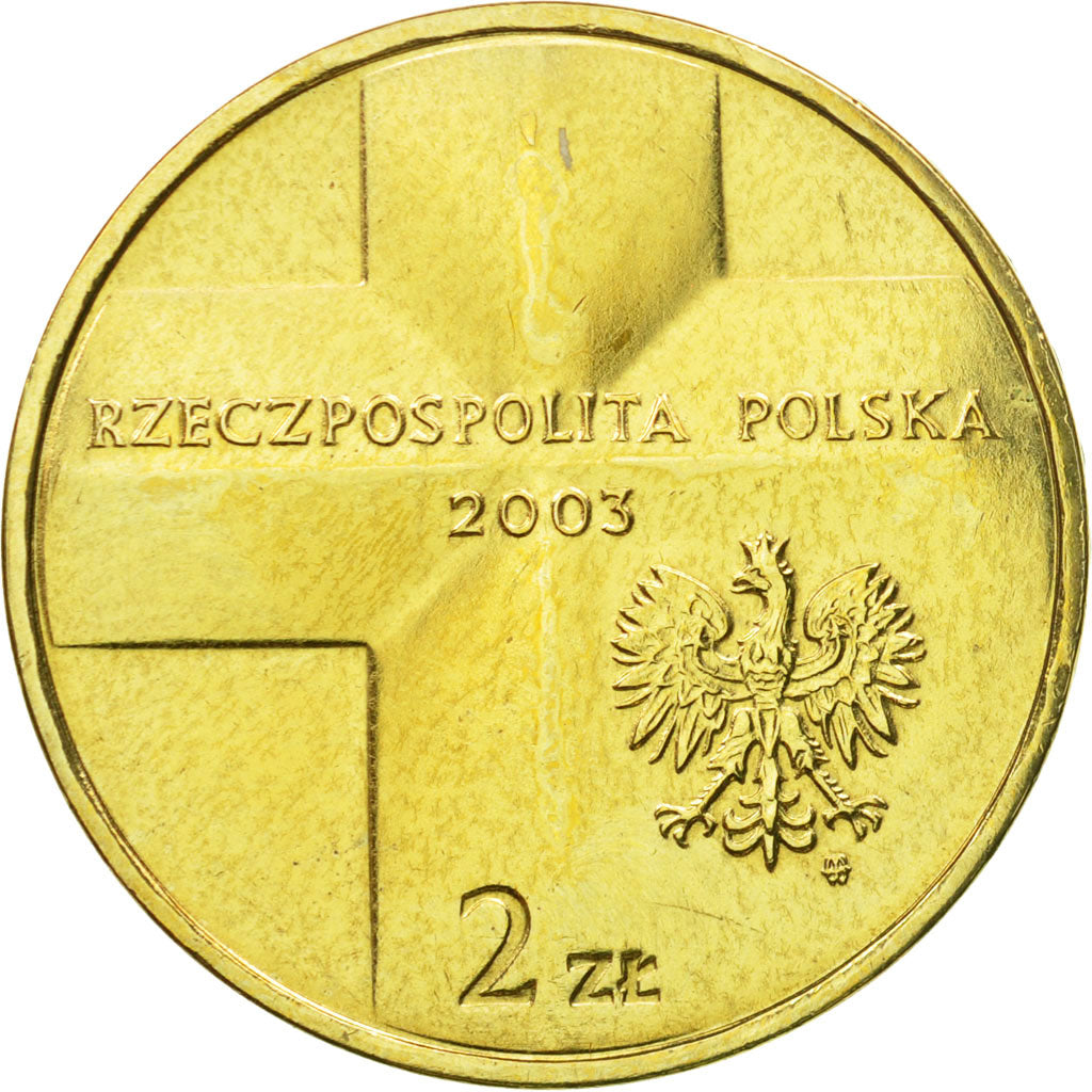 Coin, Poland, 2 Zlote, 2003, Warsaw, AU(55-58), Brass, KM:465