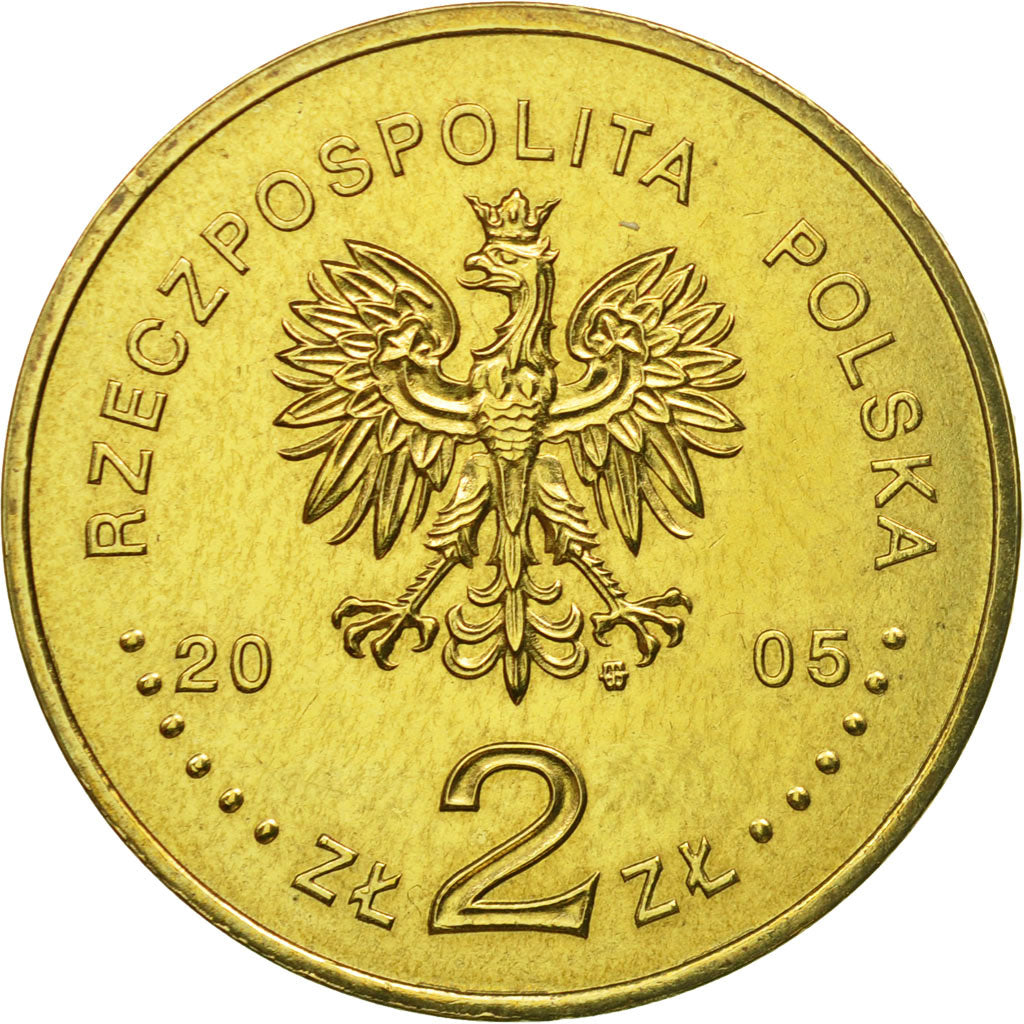 Coin, Poland, 2 Zlote, 2005, Warsaw, AU(55-58), Brass, KM:525