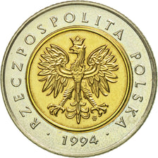 Monnaie, Pologne, 5 Zlotych, 1994, Warsaw, SUP, Bi-Metallic, KM:284