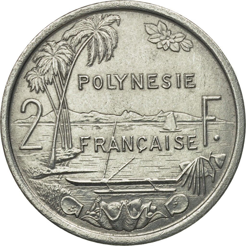 Coin, French Polynesia, 2 Francs, 1973, Paris, AU(55-58), Aluminum, KM:10