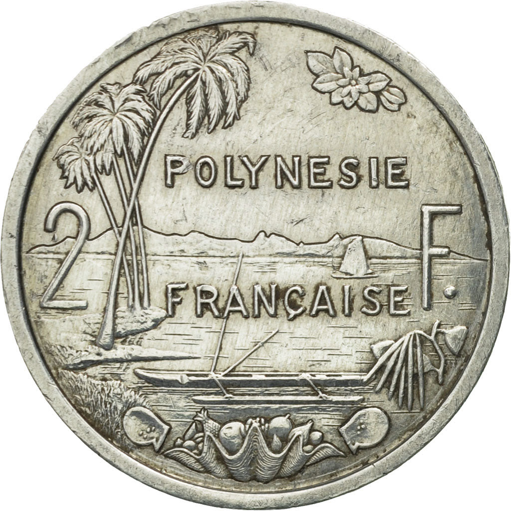 Coin, French Polynesia, 2 Francs, 1989, Paris, AU(50-53), Aluminum, KM:10