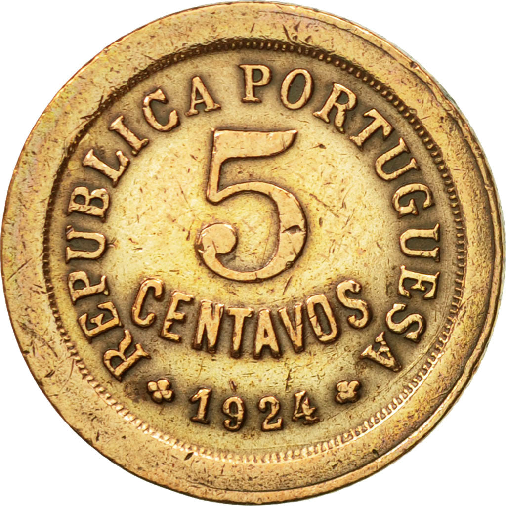 Coin, Portugal, 5 Centavos, 1924, VF(20-25), Bronze, KM:572