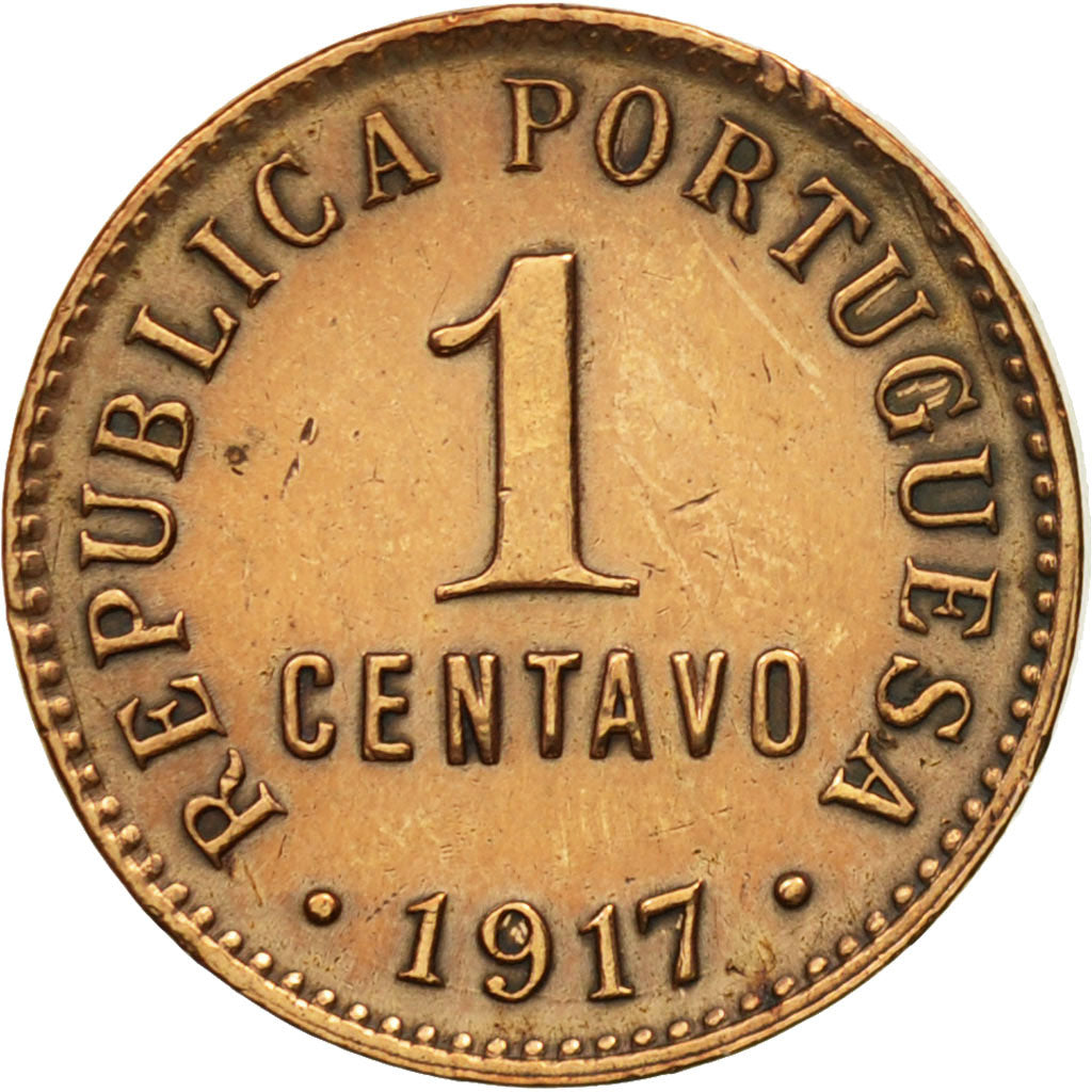 Coin, Portugal, Centavo, 1917, EF(40-45), Bronze, KM:565