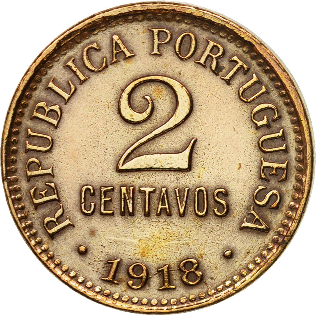 Coin, Portugal, 2 Centavos, 1918, EF(40-45), Bronze, KM:568
