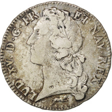Moneda, Francia, Louis XV, Ecu, 1756, Orléans, MBC, Plata, KM:523.18