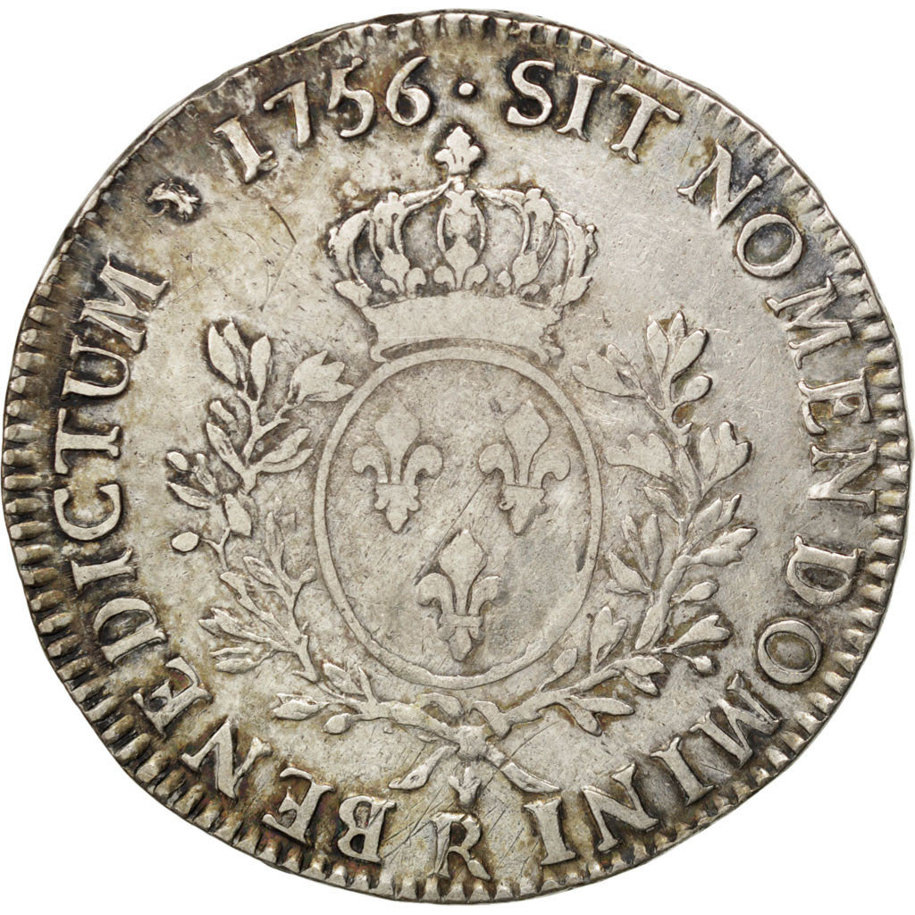 Munten, Frankrijk, Louis XV, Ecu, 1756, Orléans, ZF, Zilver, KM:523.18