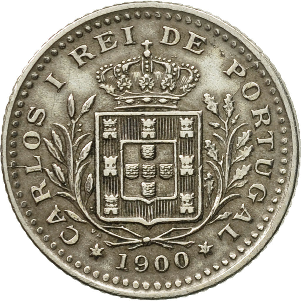 Coin, Portugal, Carlos I, 50 Reis, 1900, EF(40-45), Copper-nickel, KM:545