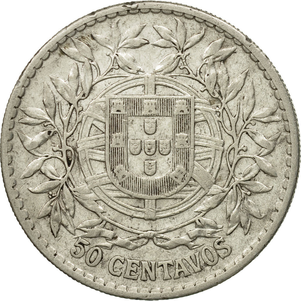 Coin, Portugal, 50 Centavos, 1912, EF(40-45), Silver, KM:561