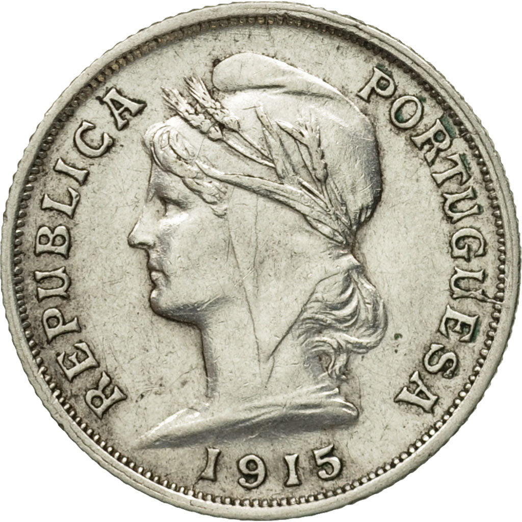 Coin, Portugal, 10 Centavos, 1915, EF(40-45), Silver, KM:563
