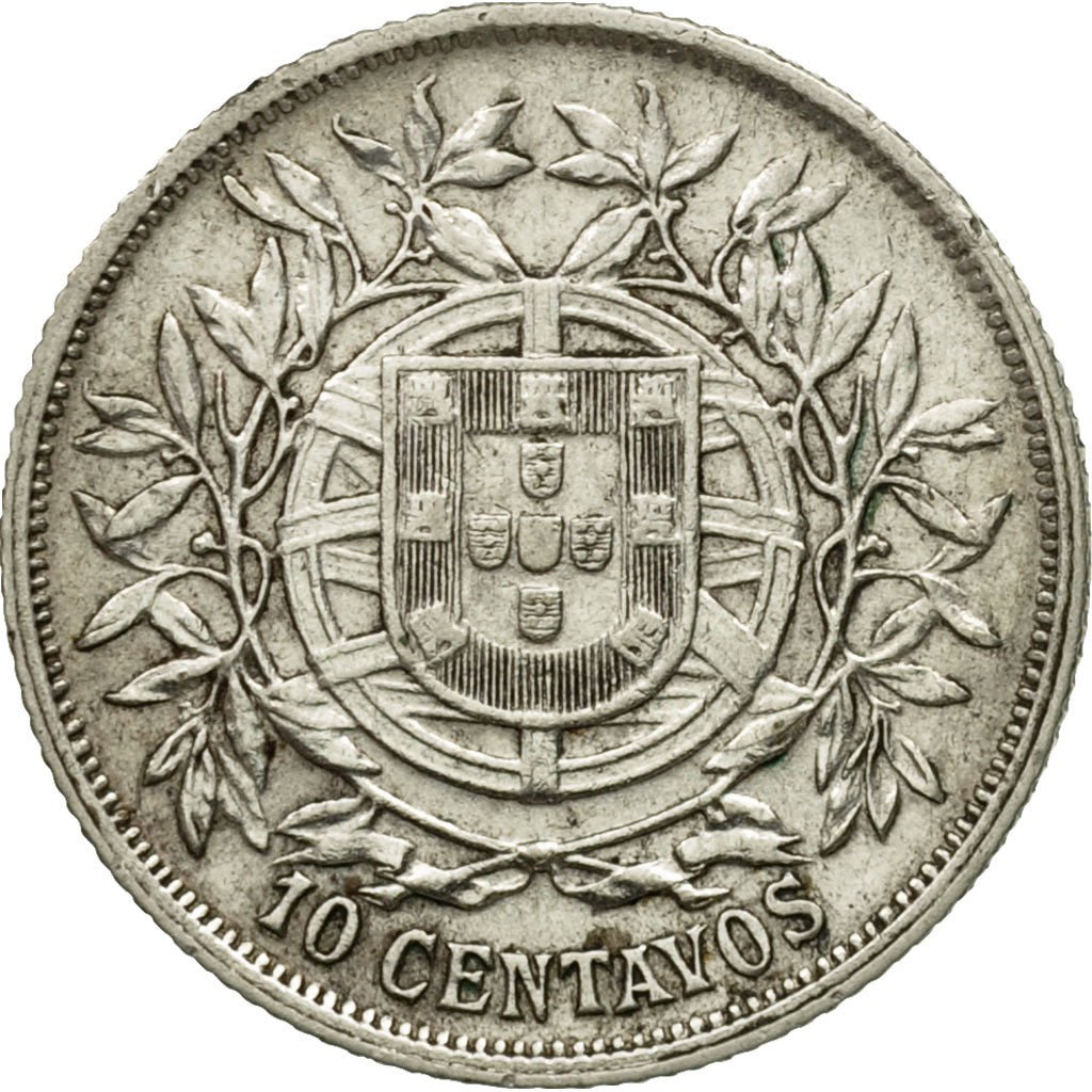 Coin, Portugal, 10 Centavos, 1915, EF(40-45), Silver, KM:563