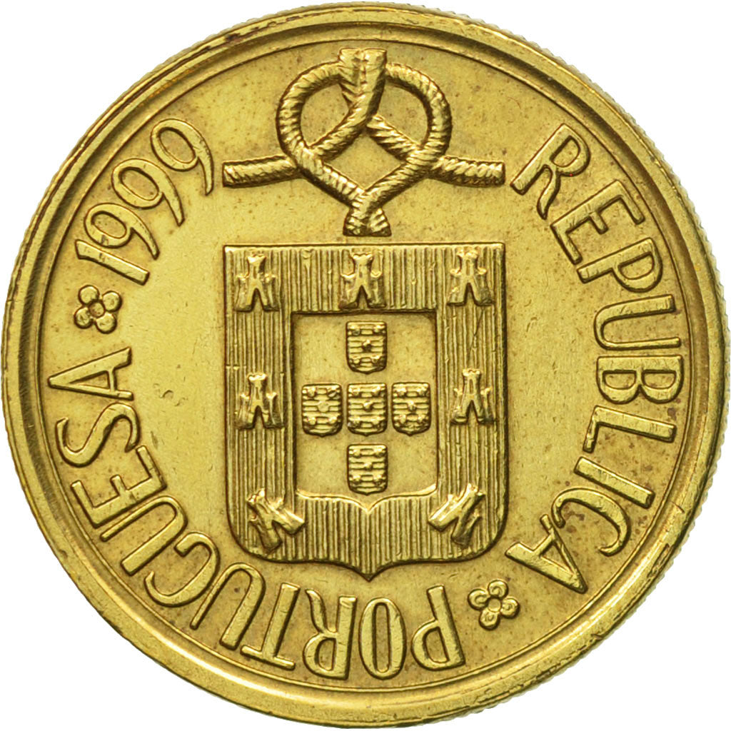 Coin, Portugal, 5 Escudos, 1999, AU(50-53), Nickel-brass, KM:632
