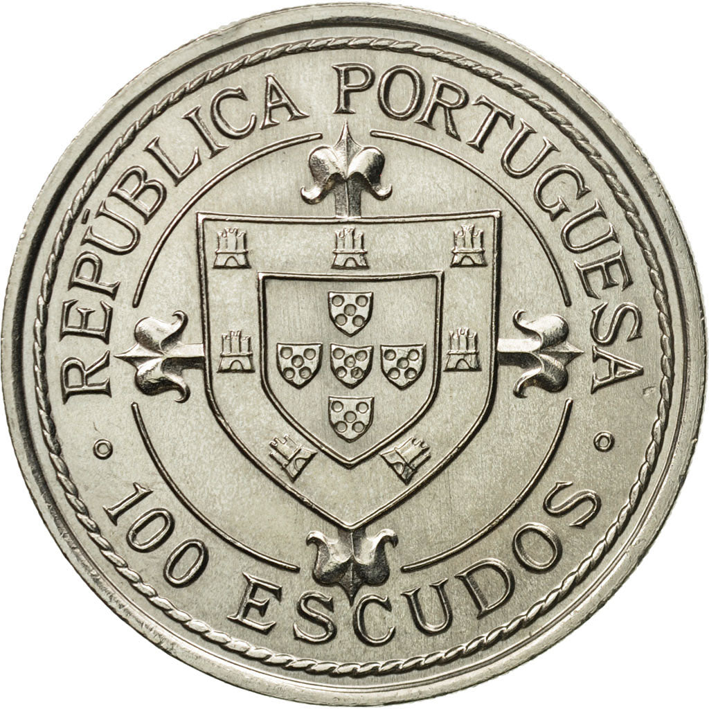 Coin, Portugal, 100 Escudos, 1987, MS(63), Copper-nickel, KM:640