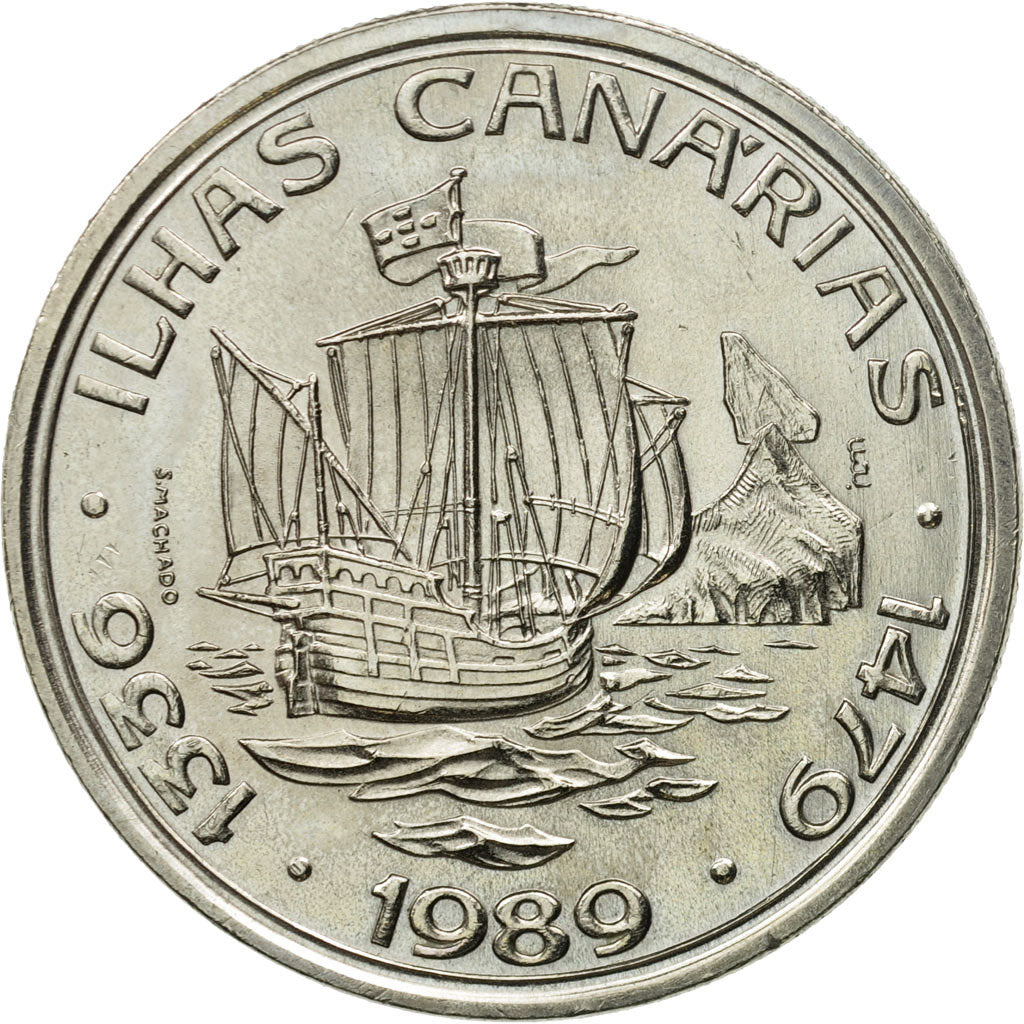 Coin, Portugal, 100 Escudos, 1989, MS(63), Copper-nickel, KM:646