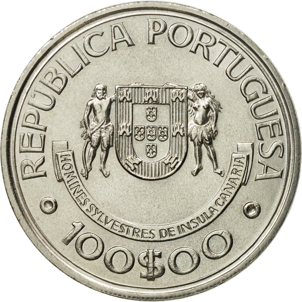 Coin, Portugal, 100 Escudos, 1989, MS(63), Copper-nickel, KM:646
