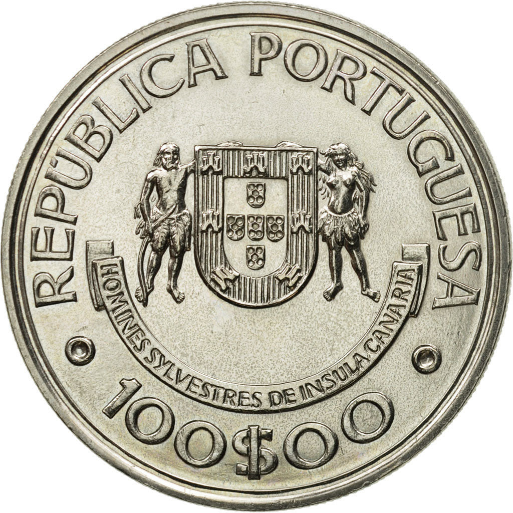 Coin, Portugal, 100 Escudos, 1989, MS(63), Copper-nickel, KM:646