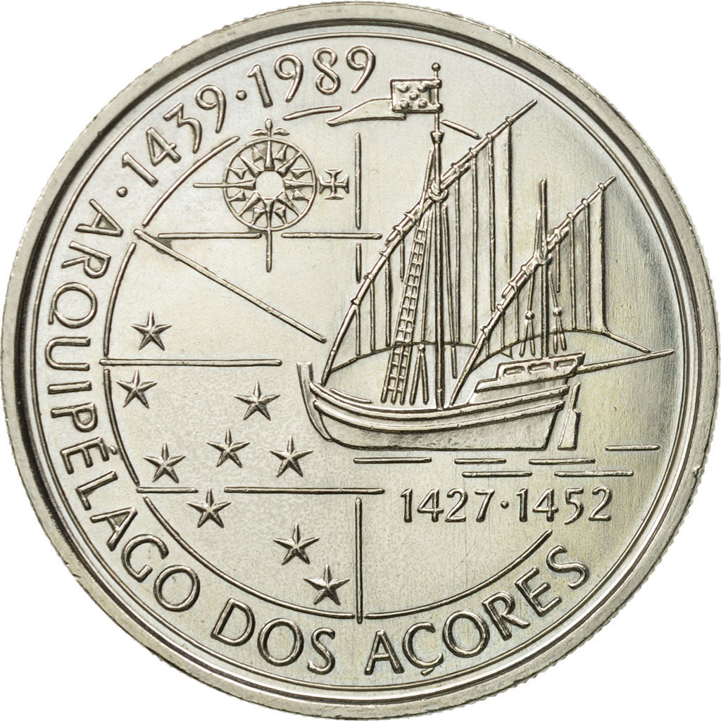 Coin, Portugal, 100 Escudos, 1989, MS(63), Copper-nickel, KM:648