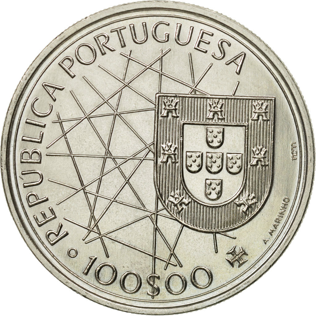 Coin, Portugal, 100 Escudos, 1989, MS(63), Copper-nickel, KM:648