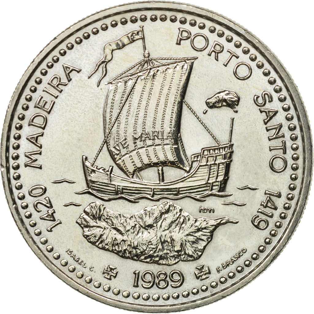 Coin, Portugal, 100 Escudos, 1989, MS(63), Copper-nickel, KM:647