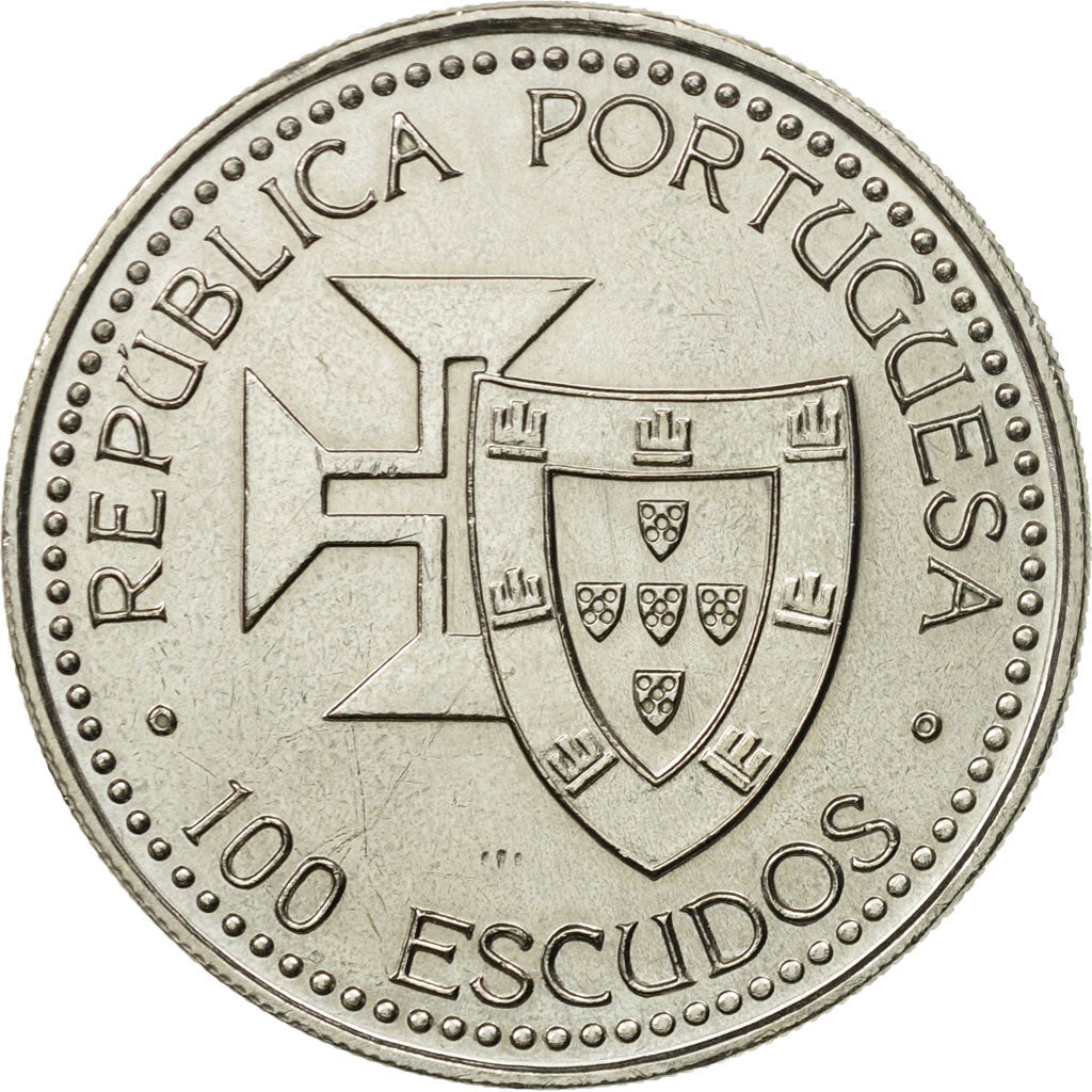 Coin, Portugal, 100 Escudos, 1989, MS(63), Copper-nickel, KM:647