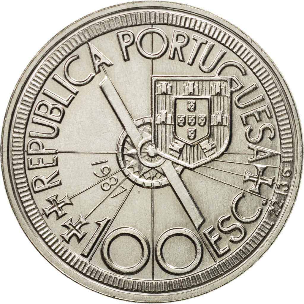 Coin, Portugal, 100 Escudos, 1987, MS(63), Copper-nickel, KM:641
