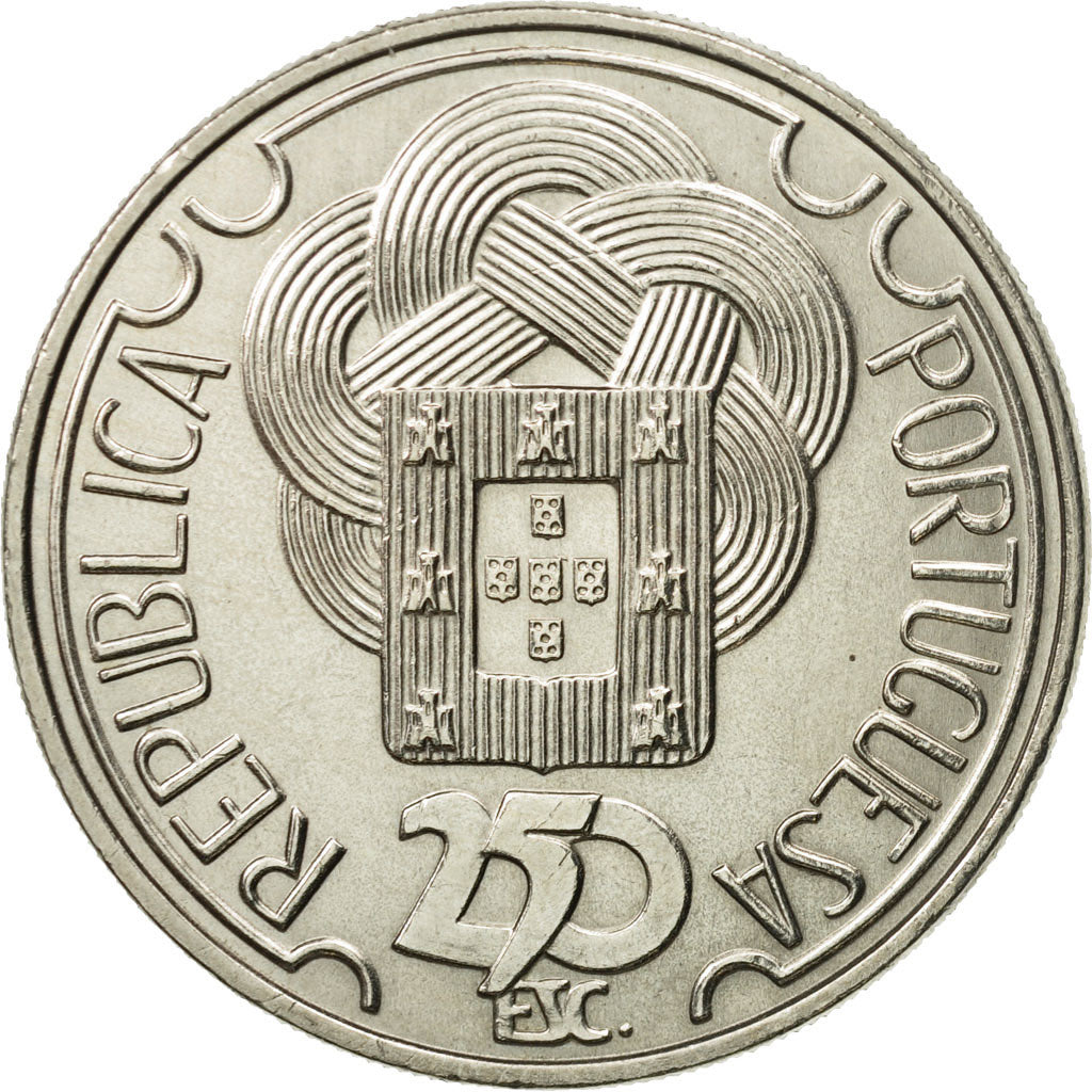 Coin, Portugal, 250 Escudos, 1988, MS(63), Copper-nickel, KM:643