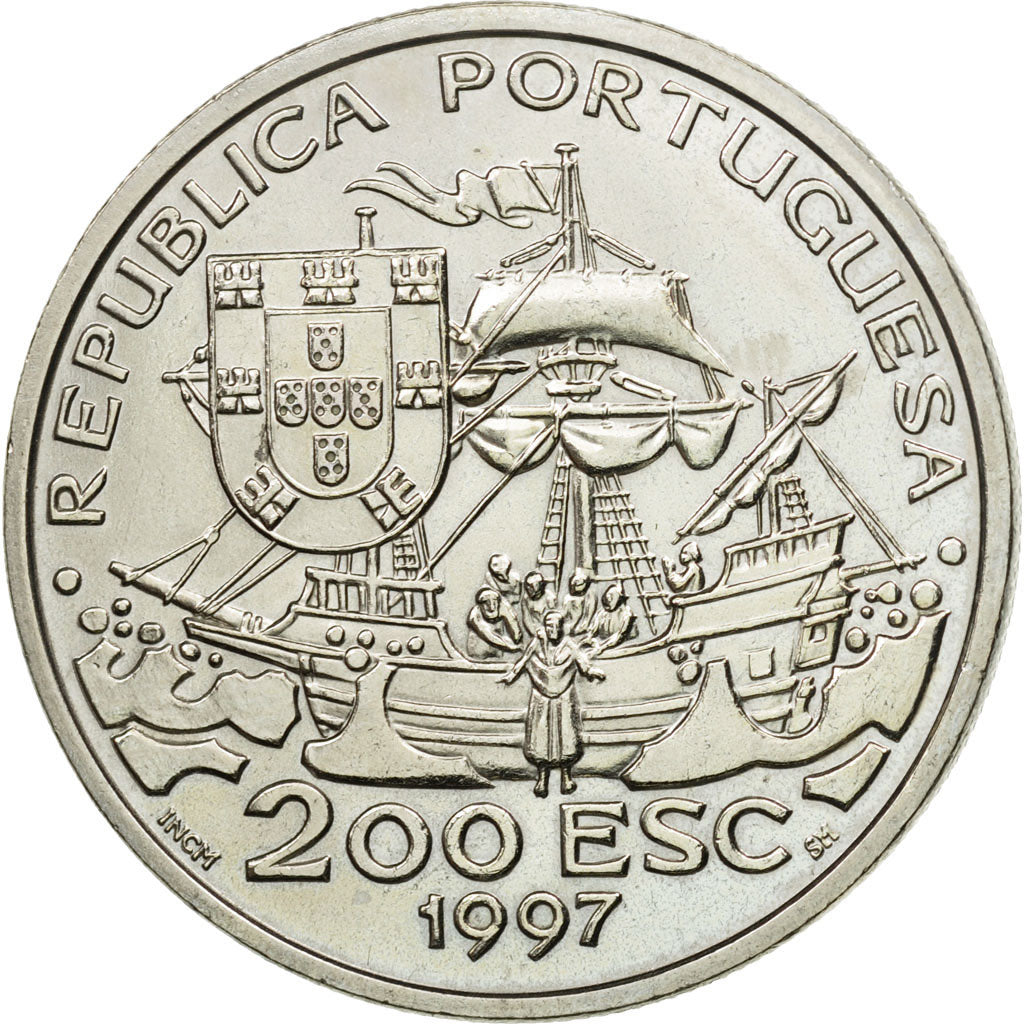 Coin, Portugal, 200 Escudos, 1997, MS(63), Copper-nickel, KM:697