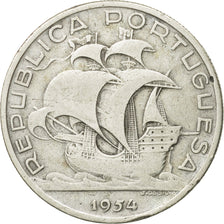 Coin, Portugal, 10 Escudos, 1954, VF(20-25), Silver, KM:586