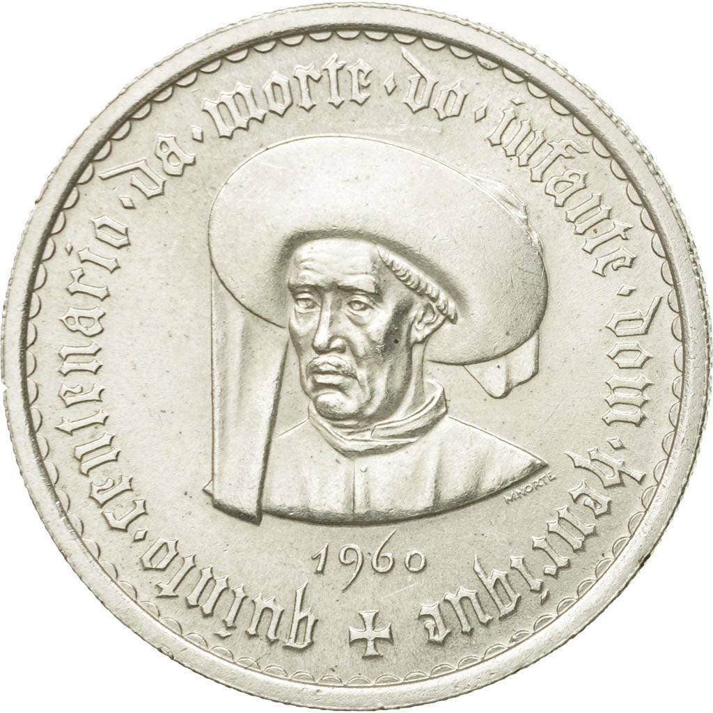 Coin, Portugal, 10 Escudos, 1960, Lisbon, AU(55-58), Silver, KM:588