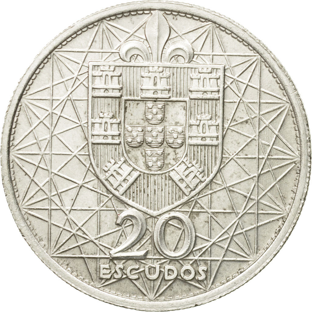 Moneta, Portugal, 20 Escudos, 1966, Lisbon, AU(55-58), Srebro, KM:592