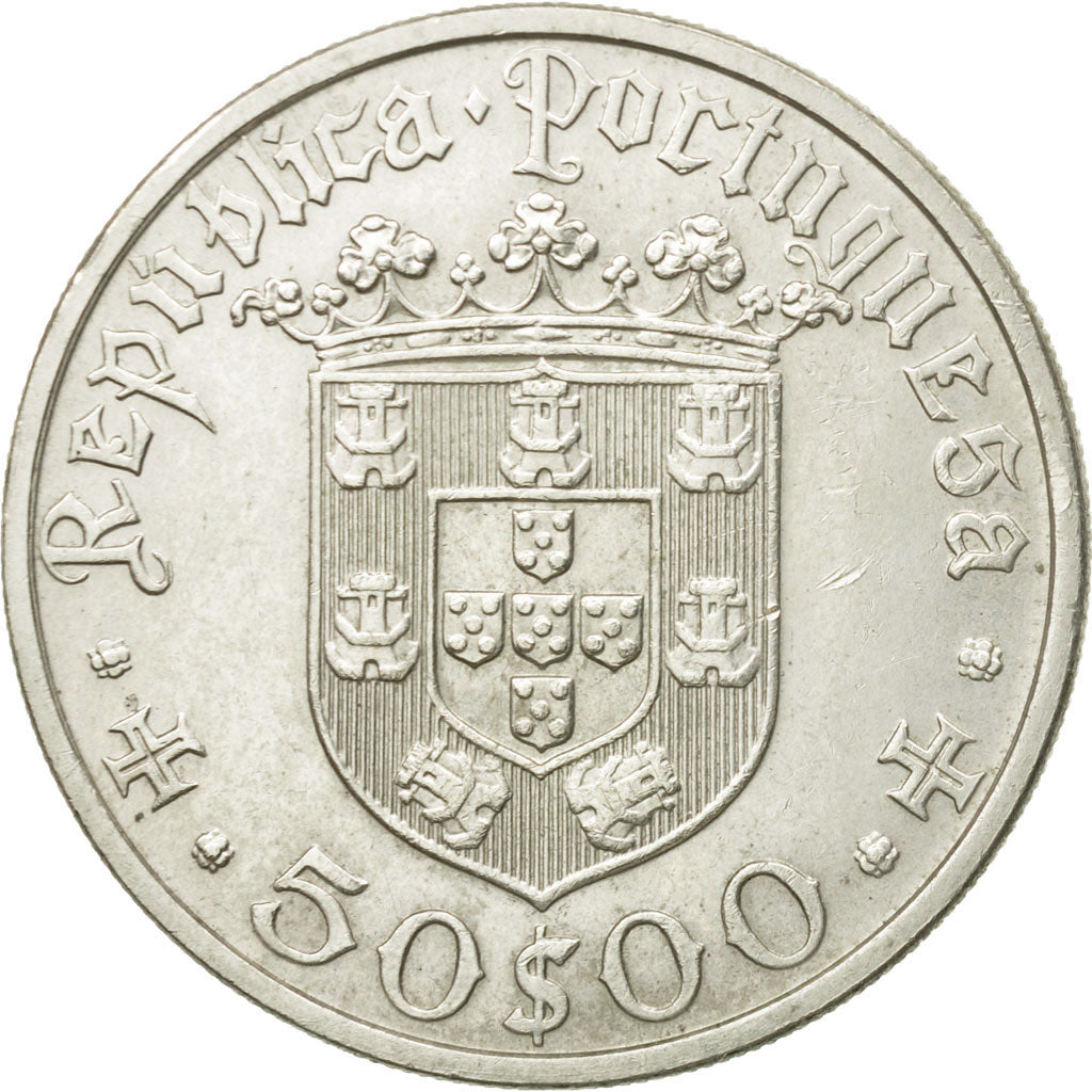 Coin, Portugal, 50 Escudos, 1968, AU(55-58), Silver, KM:593