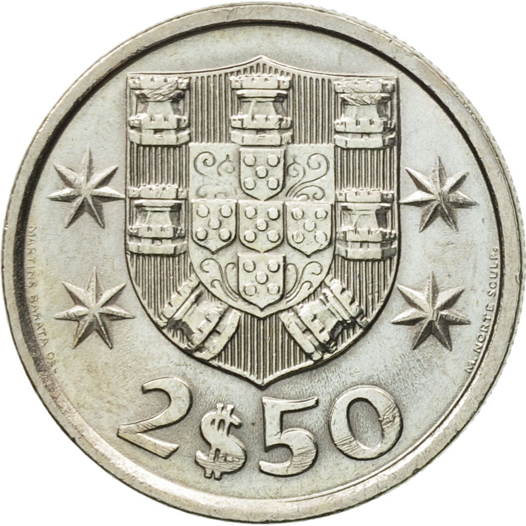 Coin, Portugal, 2-1/2 Escudos, 1984, MS(63), Copper-nickel, KM:590