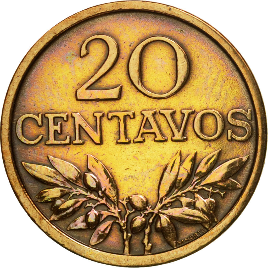Münze, Portugal, 20 Centavos, 1970, SS+, Bronze, KM:595