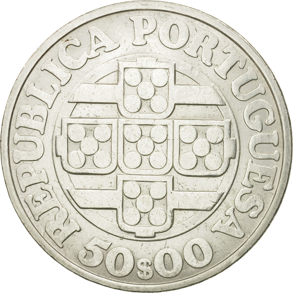 Coin, Portugal, 50 Escudos, 1971, AU(55-58), Silver, KM:601