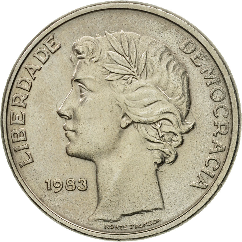 Coin, Portugal, 25 Escudos, 1983, AU(55-58), Copper-nickel, KM:607a