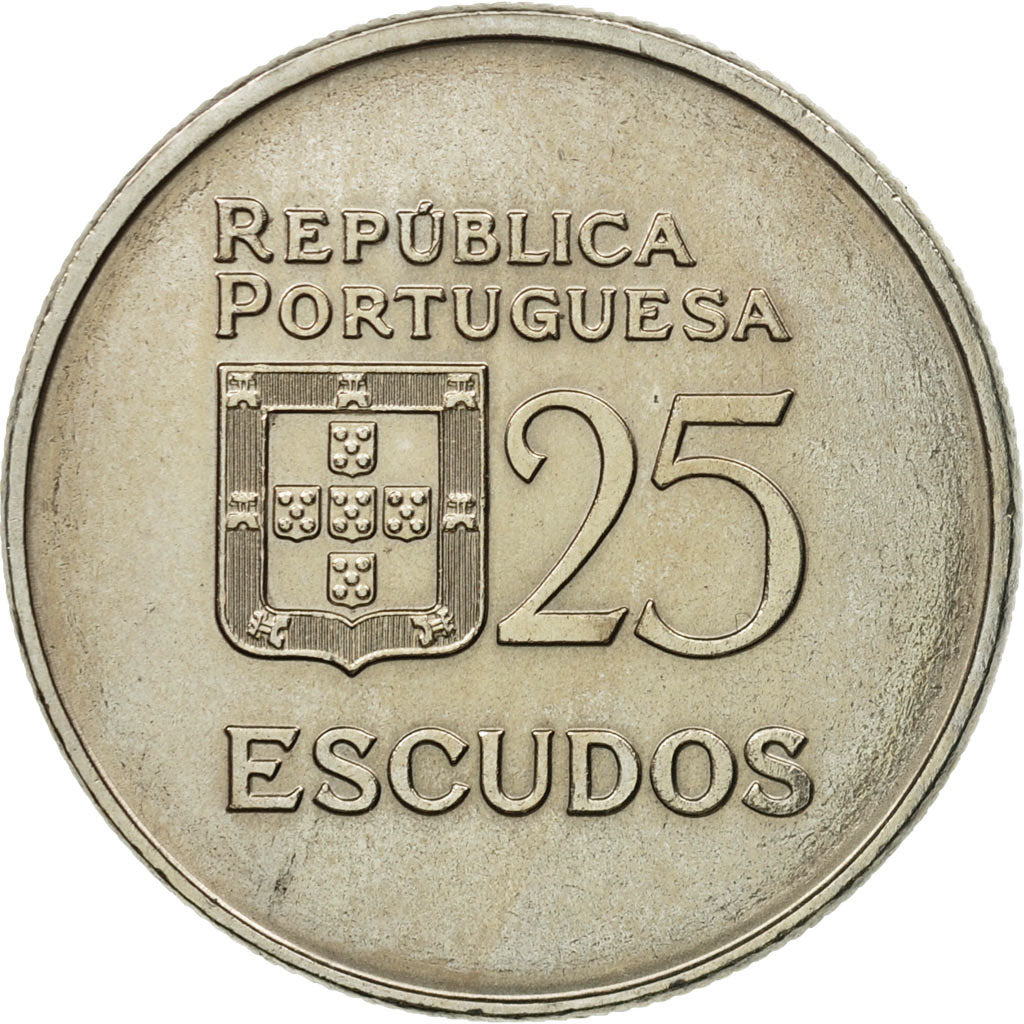Coin, Portugal, 25 Escudos, 1983, AU(55-58), Copper-nickel, KM:607a