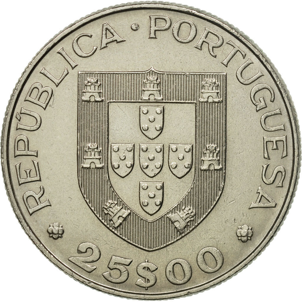 Coin, Portugal, 25 Escudos, 1983, Lisbon, AU(55-58), Copper-nickel, KM:616