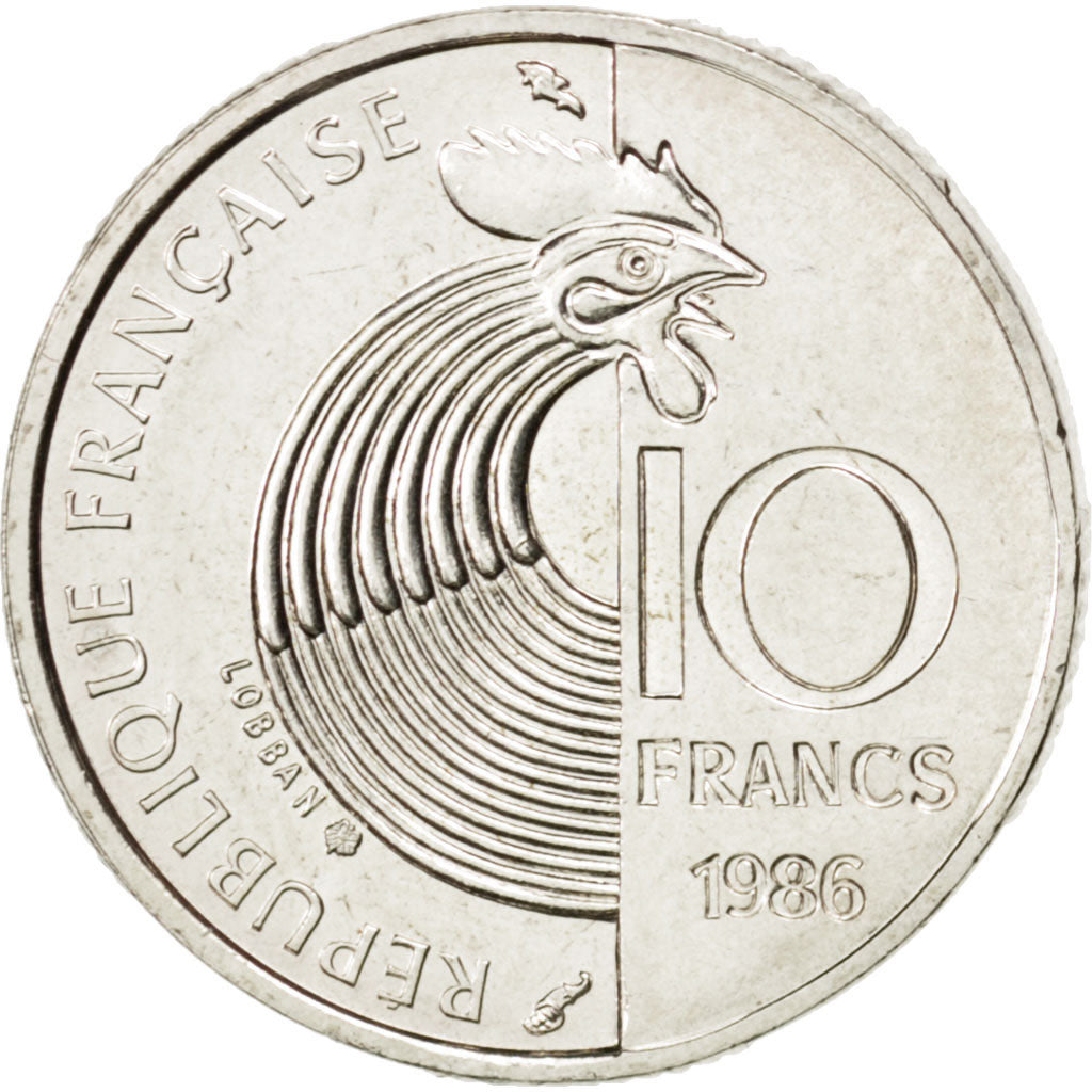 Coin, France, Schumann, 10 Francs, 1986, MS(63), Nickel, KM:958, Gadoury:825