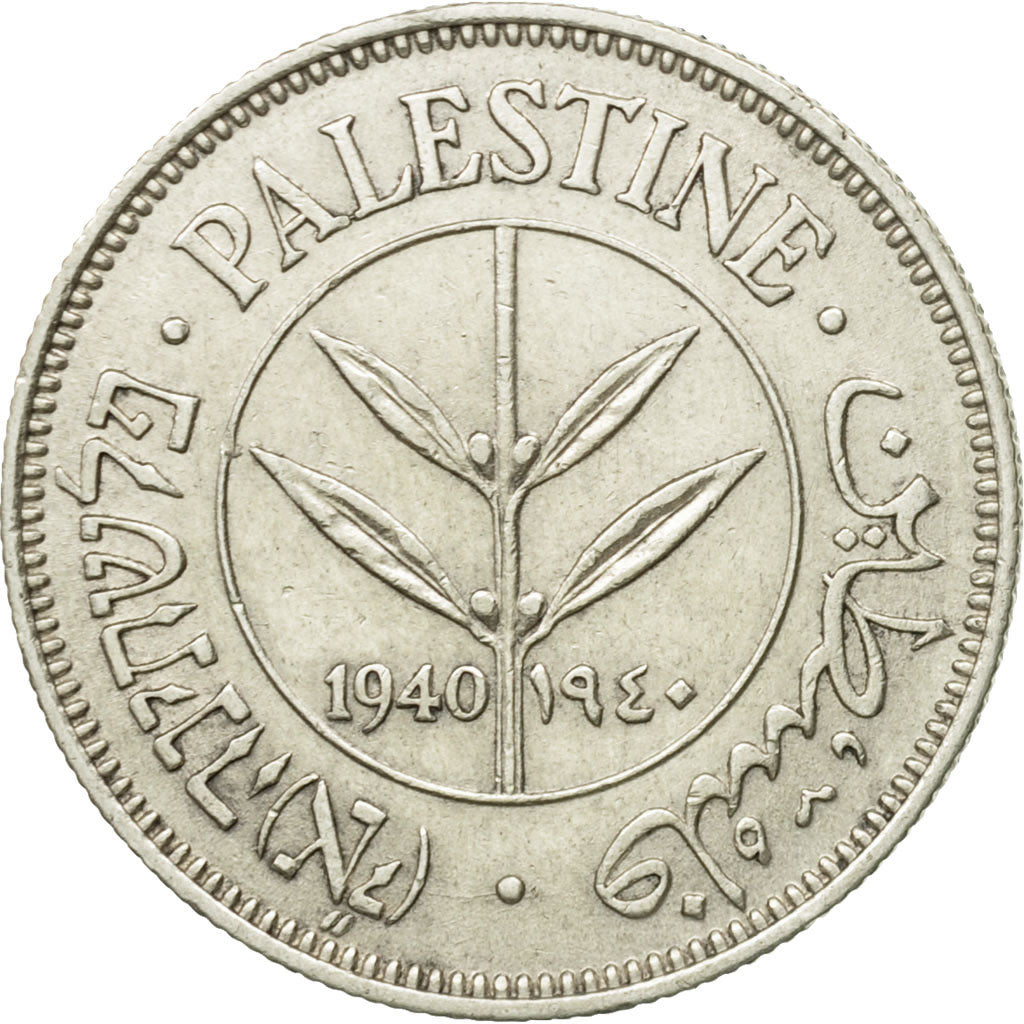 Coin, Palestine, 50 Mils, 1940, AU(55-58), Silver, KM:6