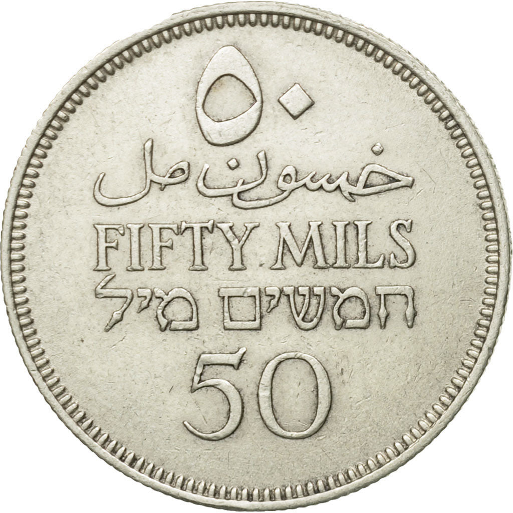 Coin, Palestine, 50 Mils, 1940, AU(55-58), Silver, KM:6
