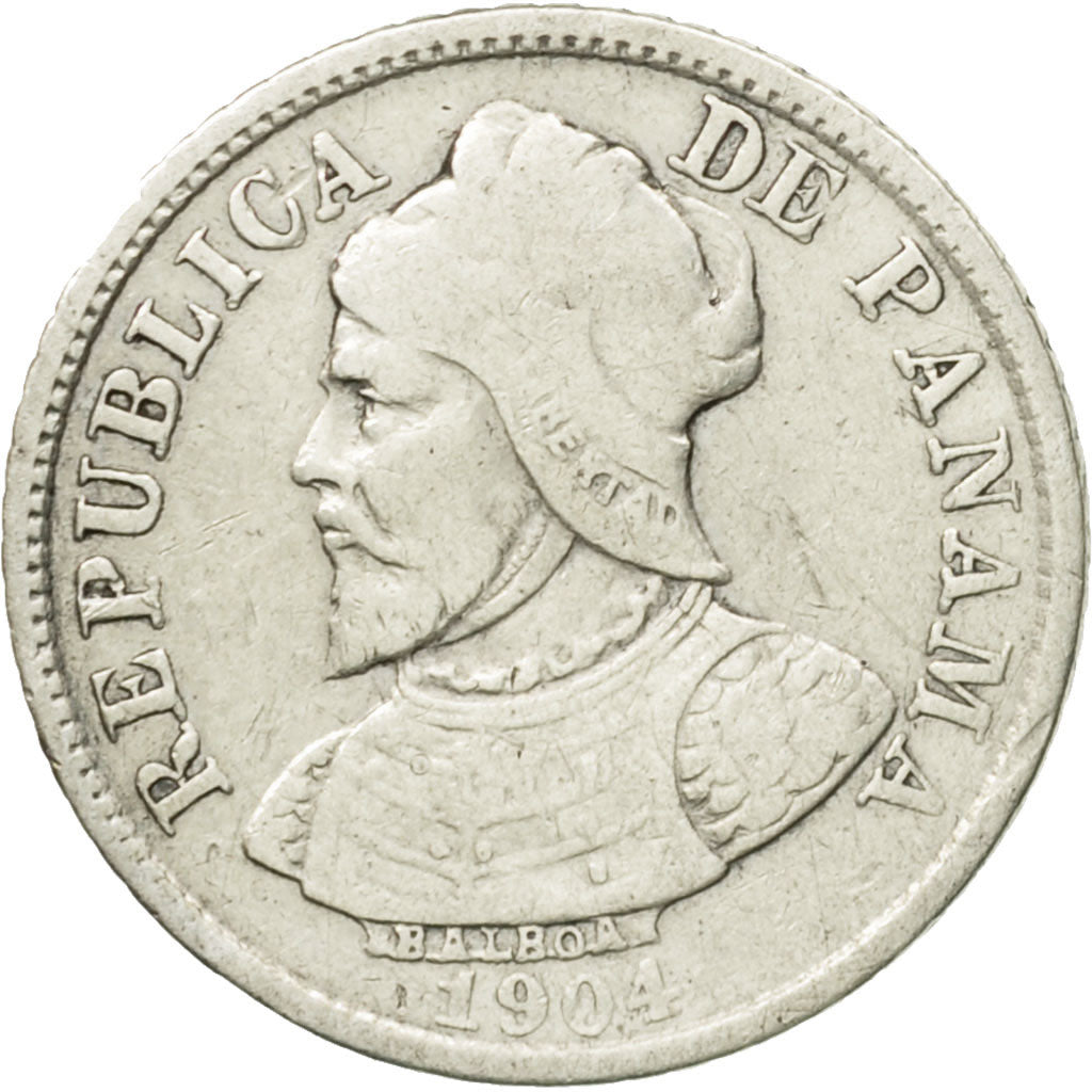 Coin, Panama, 5 Centesimos, 1904, EF(40-45), Silver, KM:2