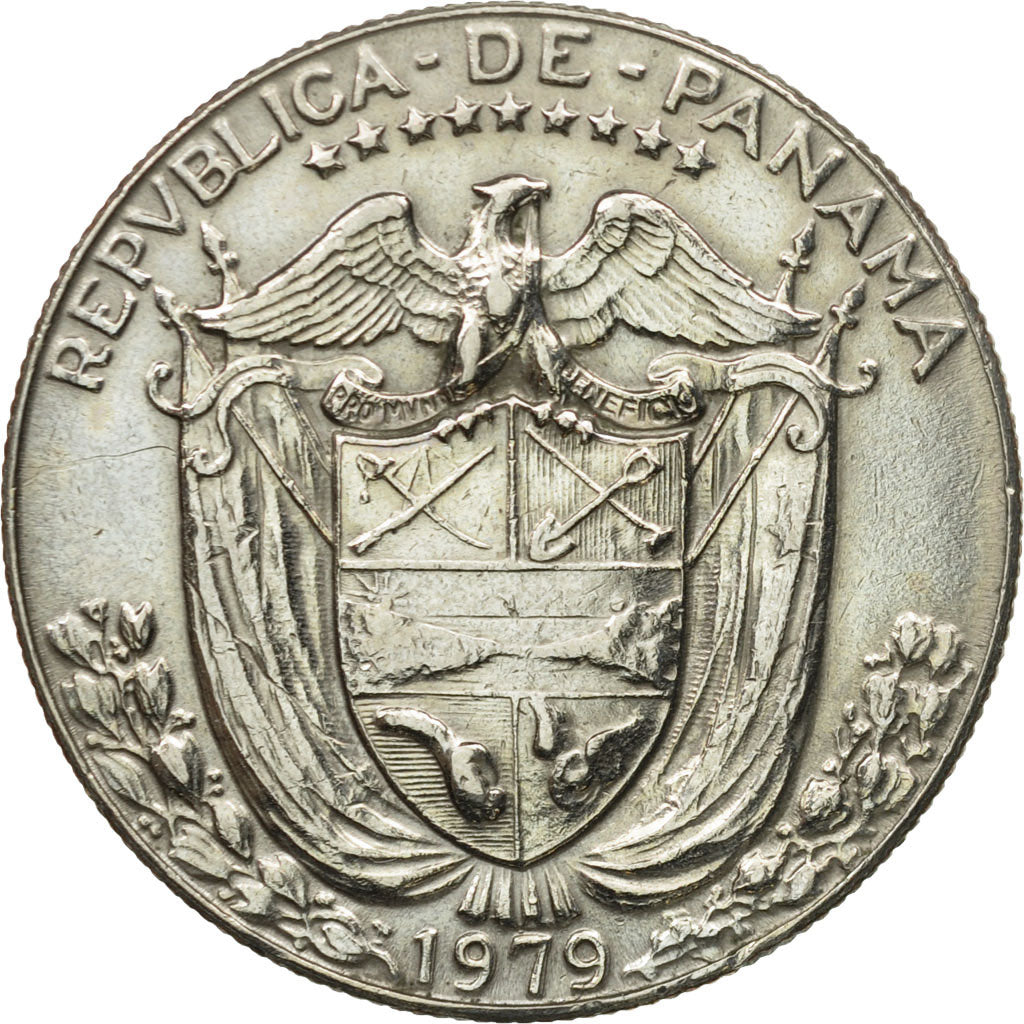 Coin, Panama, 1/2 Balboa, 1979, EF(40-45), Copper-Nickel Clad Copper, KM:12b