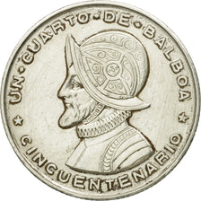 Monnaie, Panama, 1/4 Balboa, 1953, SUP, Argent, KM:19