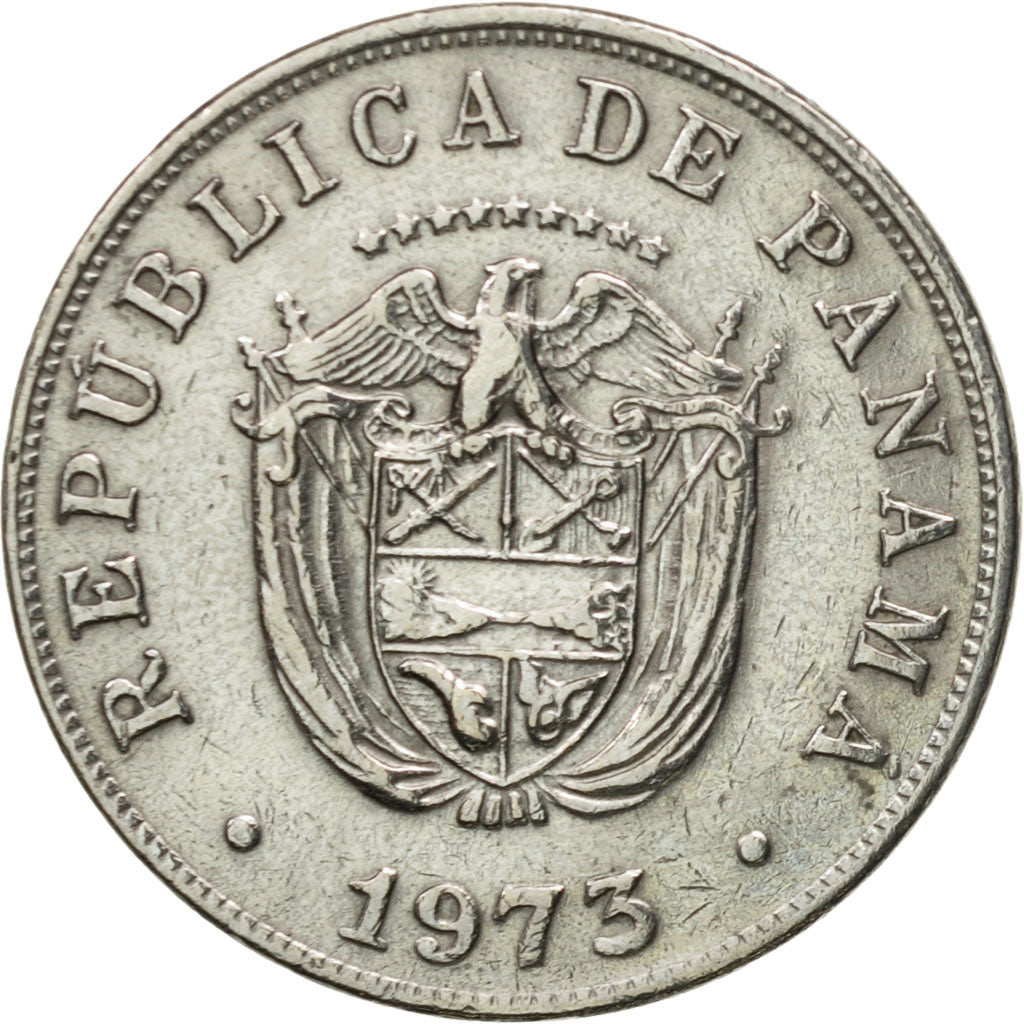 Coin, Panama, 5 Centesimos, 1973, AU(50-53), Copper-nickel, KM:23.2