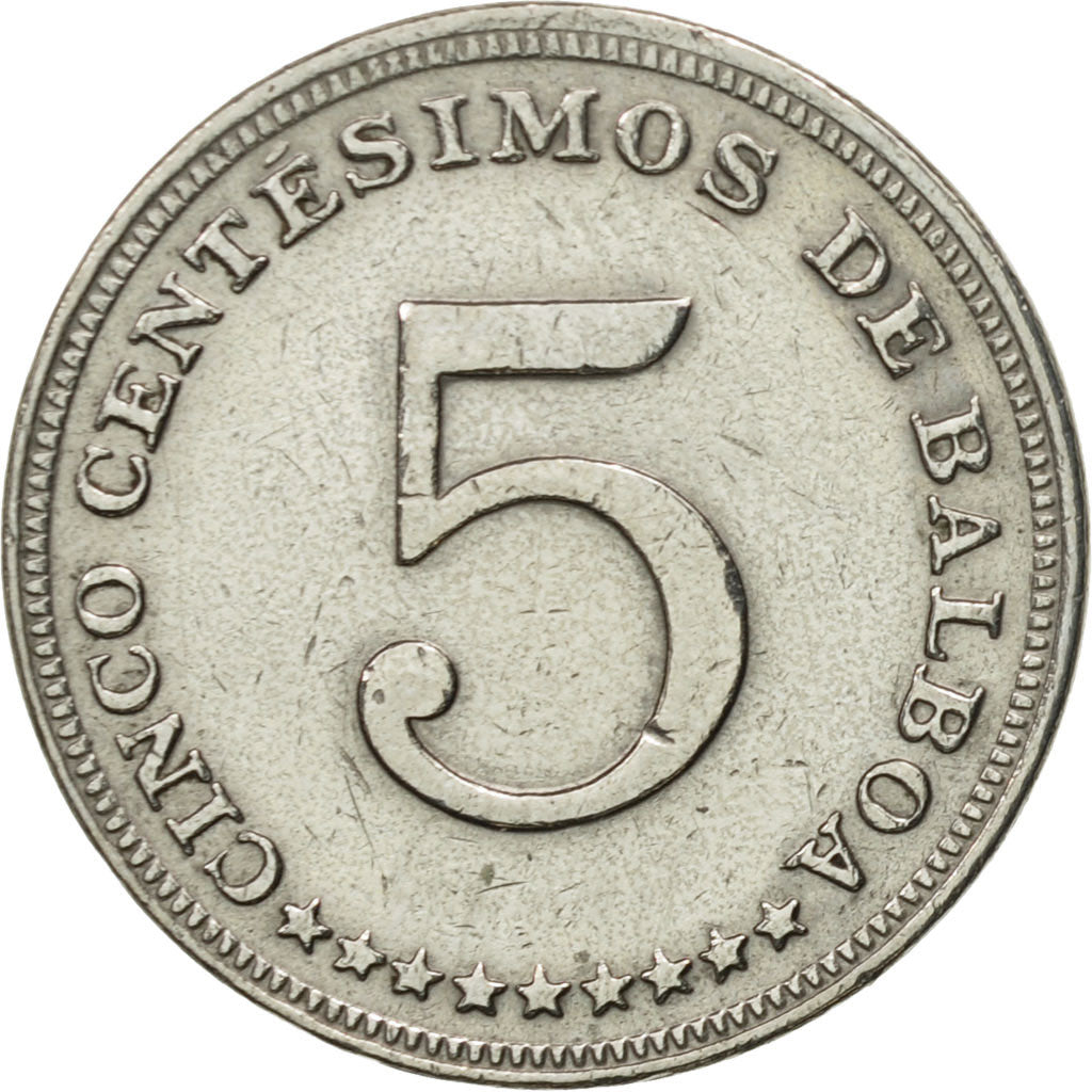 Coin, Panama, 5 Centesimos, 1973, AU(50-53), Copper-nickel, KM:23.2