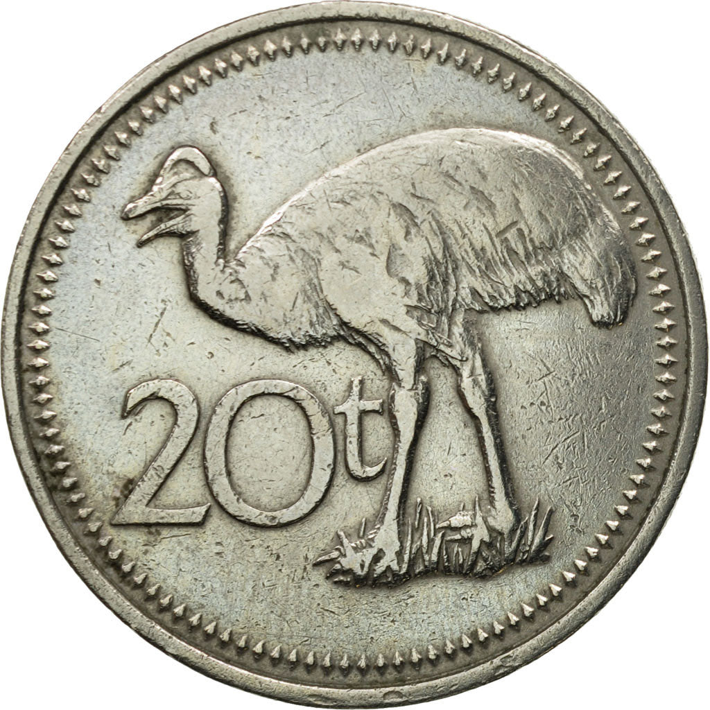 Coin, Papua New Guinea, 20 Toea, 1975, EF(40-45), Copper-nickel, KM:5