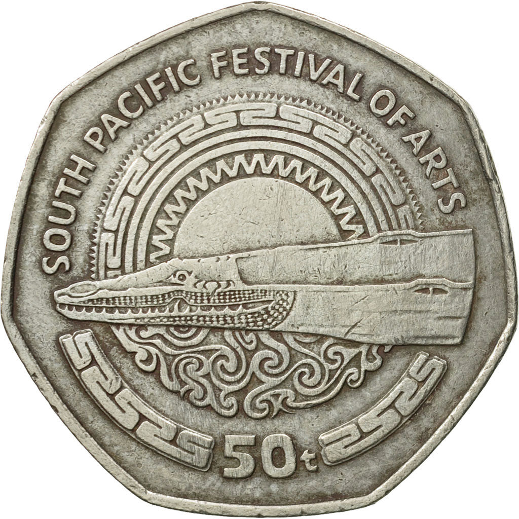 Moneta, Papua Nuova Guinea, 50 Toea, 1980, BB, Rame-nichel, KM:15
